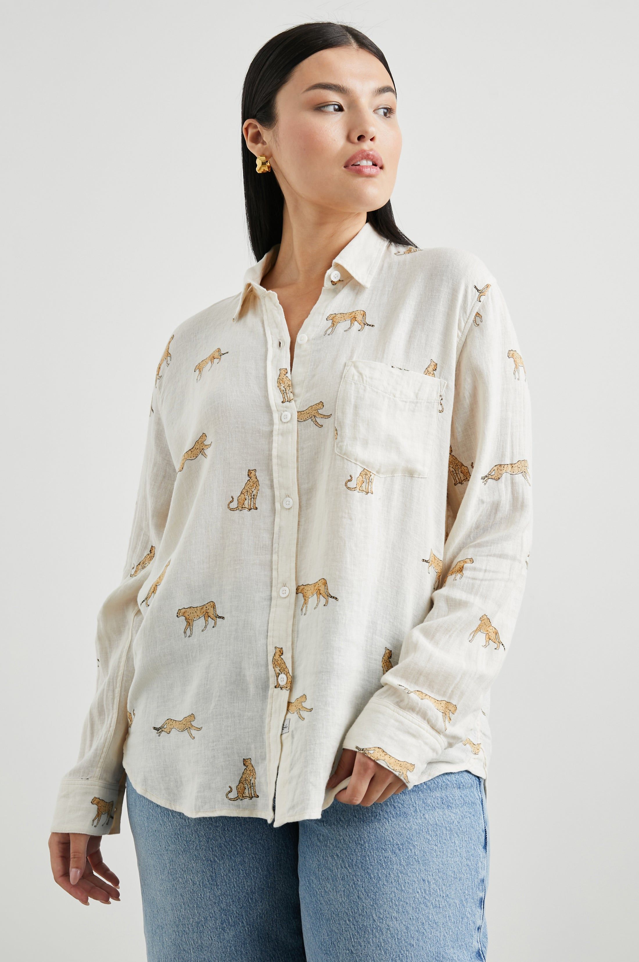 CHARLI SHIRT - NATURAL LEOPARD sold by Rails product image thumbnail 7