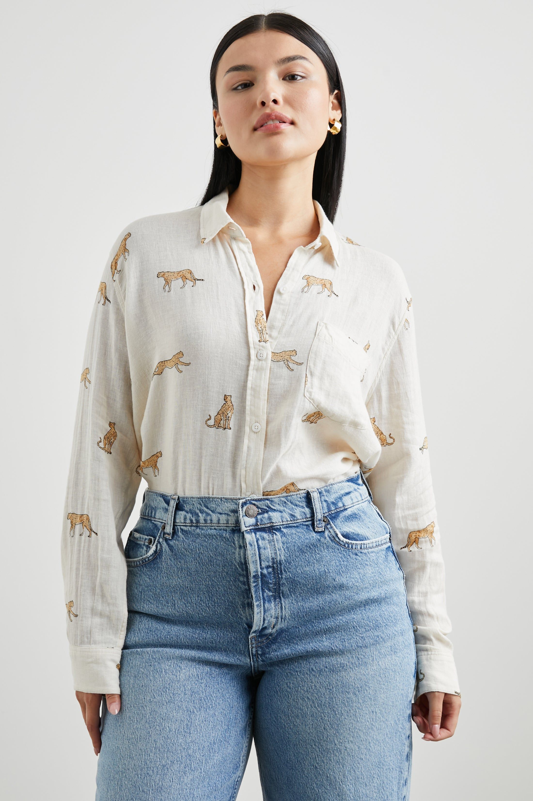 CHARLI SHIRT - NATURAL LEOPARD sold by Rails product image thumbnail 8