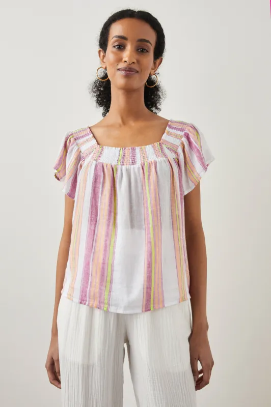 SONORA TOP - HIBISCUS STRIPE sold by Rails