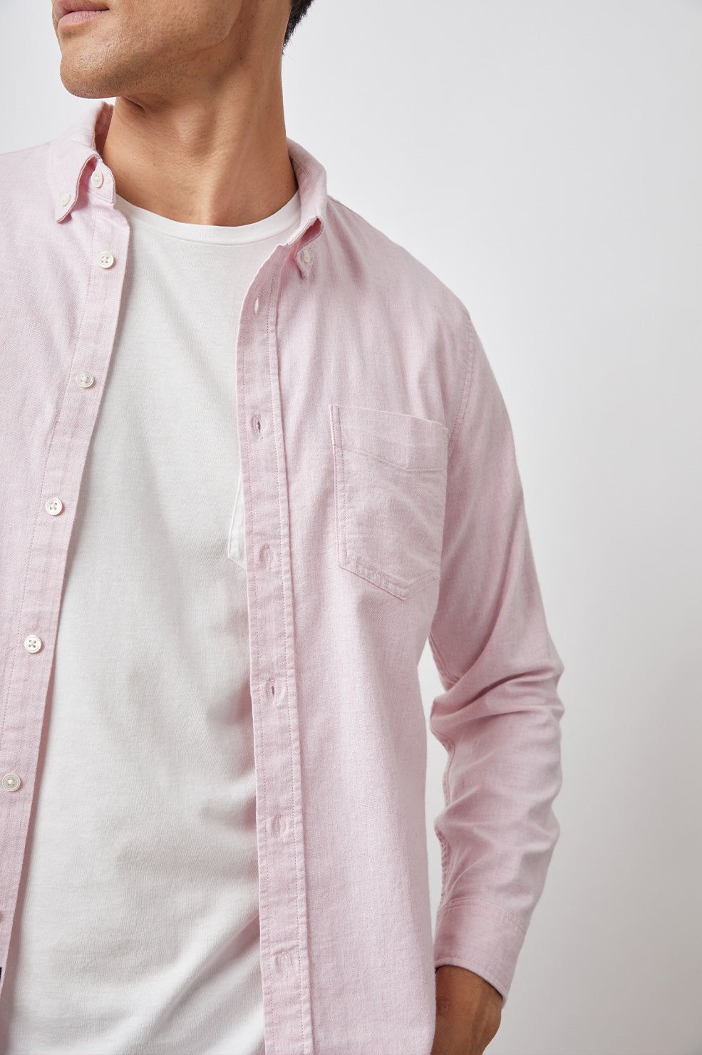 REID SHIRT - CORAL HEATHER OXFORD sold by Rails product image thumbnail 2