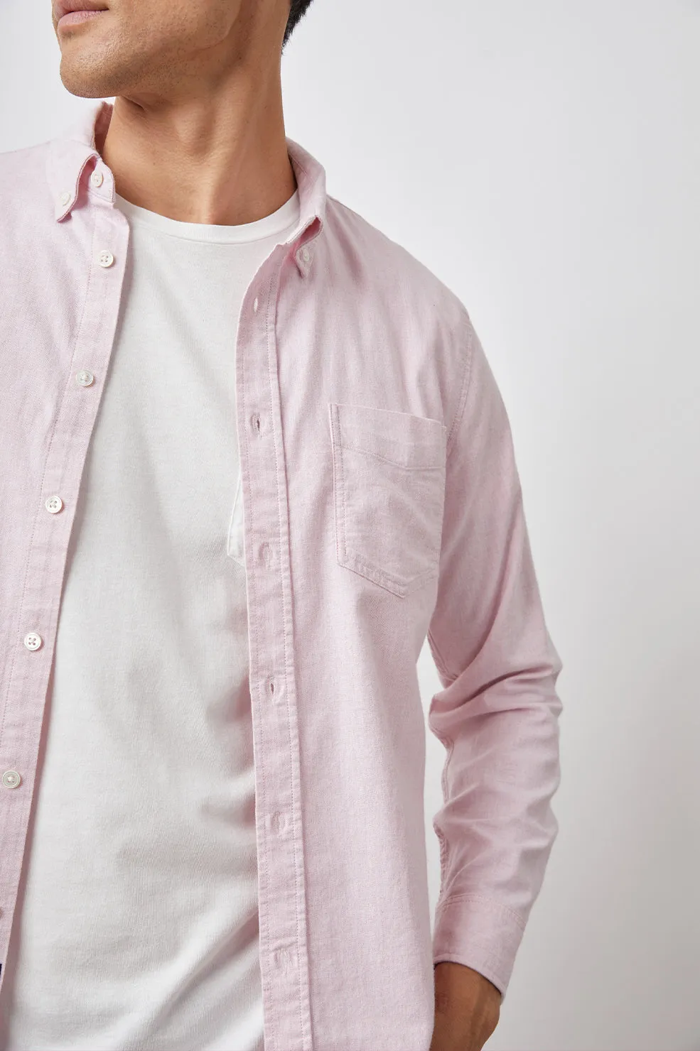 REID SHIRT - CORAL HEATHER OXFORD sold by Rails product image thumbnail 2