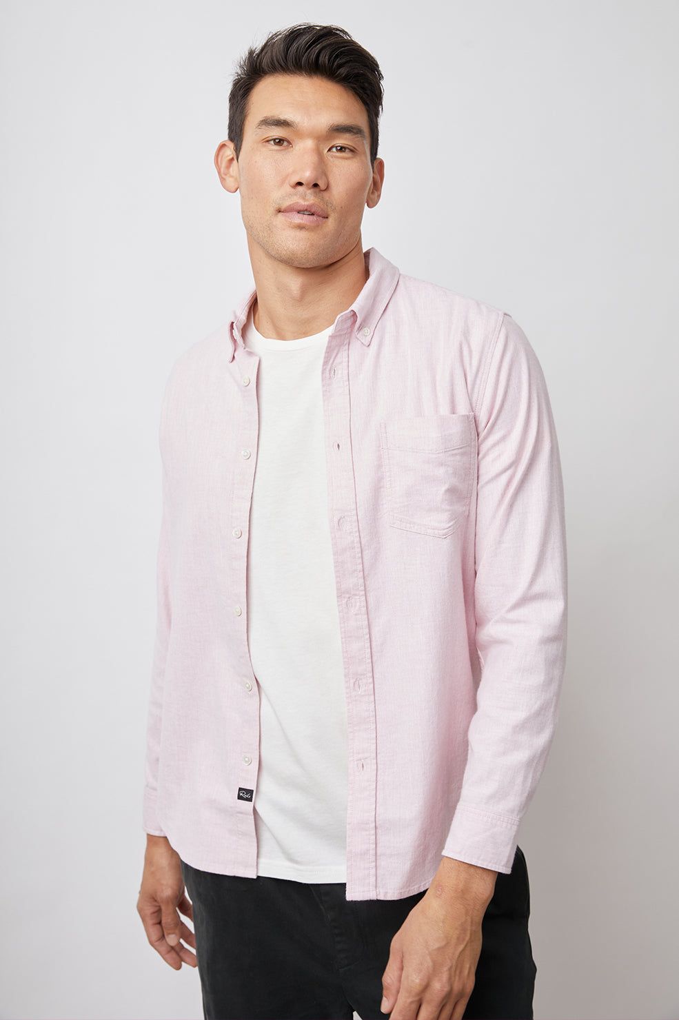 REID SHIRT - CORAL HEATHER OXFORD sold by Rails product image thumbnail 3