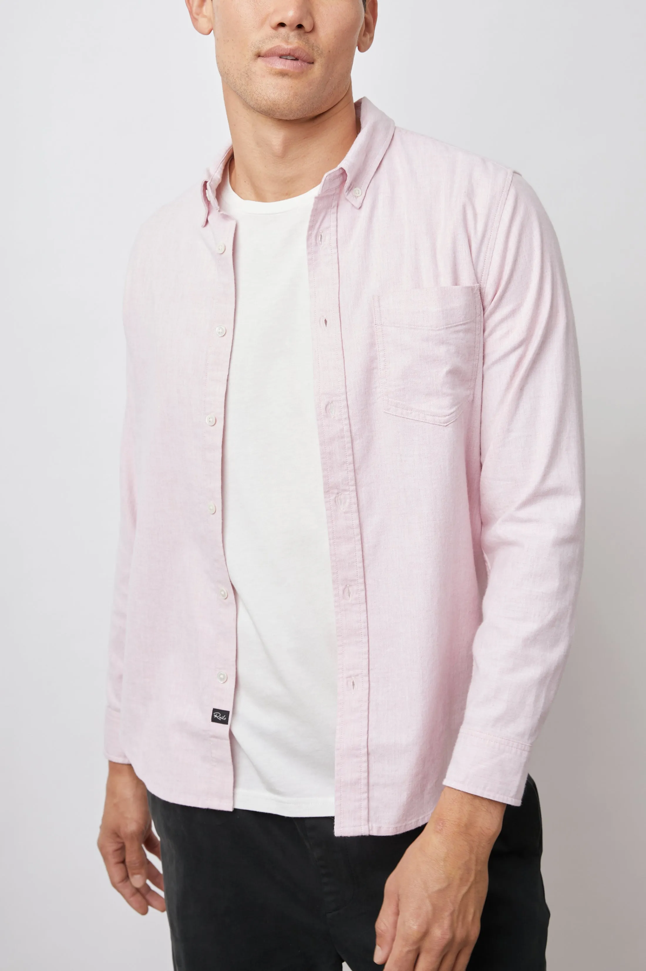 REID SHIRT - CORAL HEATHER OXFORD sold by Rails