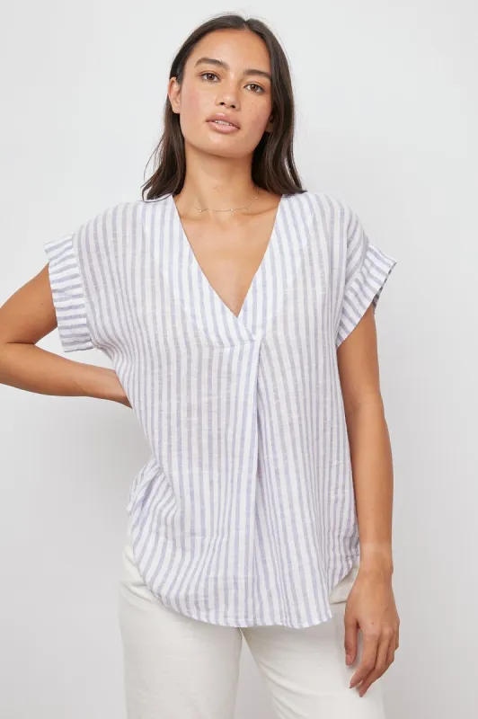 NALA TOP - BLUE IRIS STRIPE sold by Rails