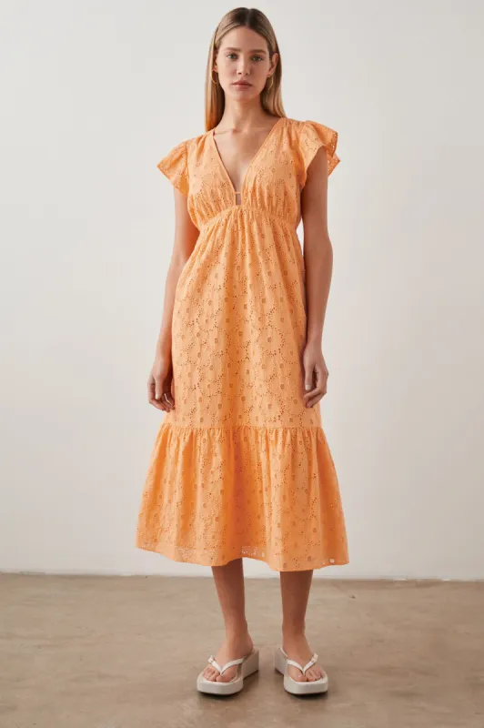 TINA DRESS - MARIGOLD EYELET sold by Rails