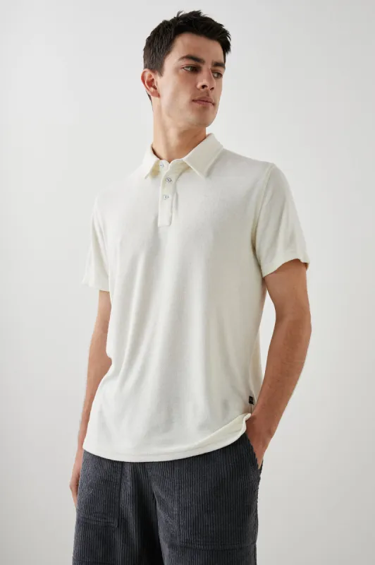 RHEN POLO SHIRT - TERRY PEARL sold by Rails