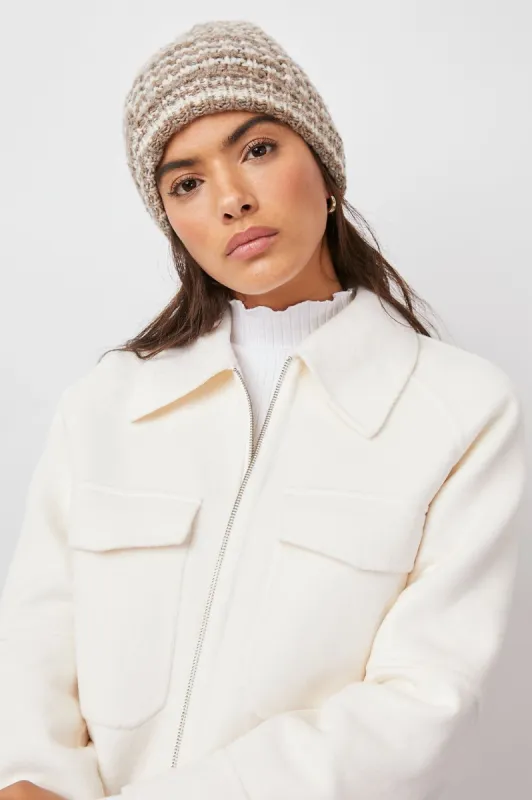 AUTUMN KNIT HAT - BROWN WHITE SPACE DYE sold by Rails