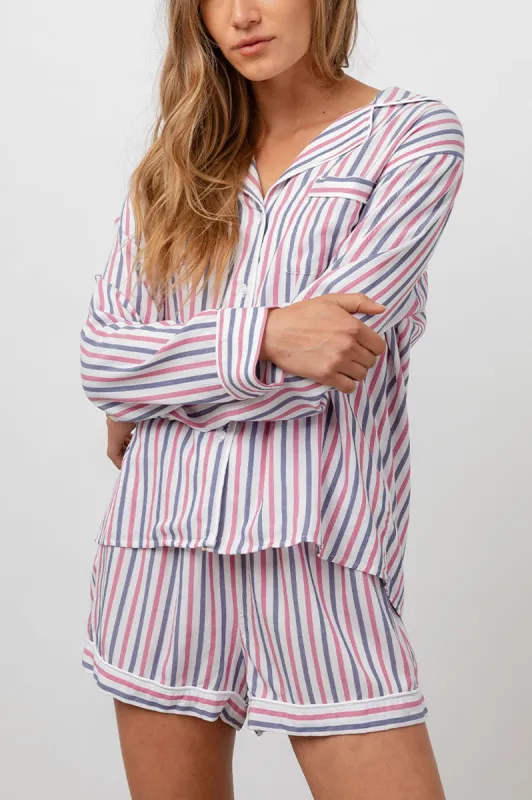 KELLEN PAJAMA SET - CANDY MULTI STRIPE sold by Rails