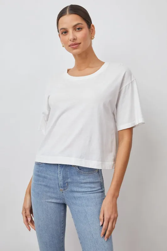 THE BOXY CREW T-SHIRT - WHITE sold by Rails