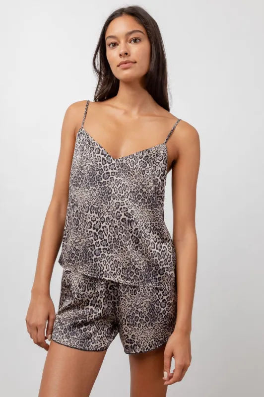 EMME PAJAMA SET - SATIN UMBER CHEETAH sold by Rails