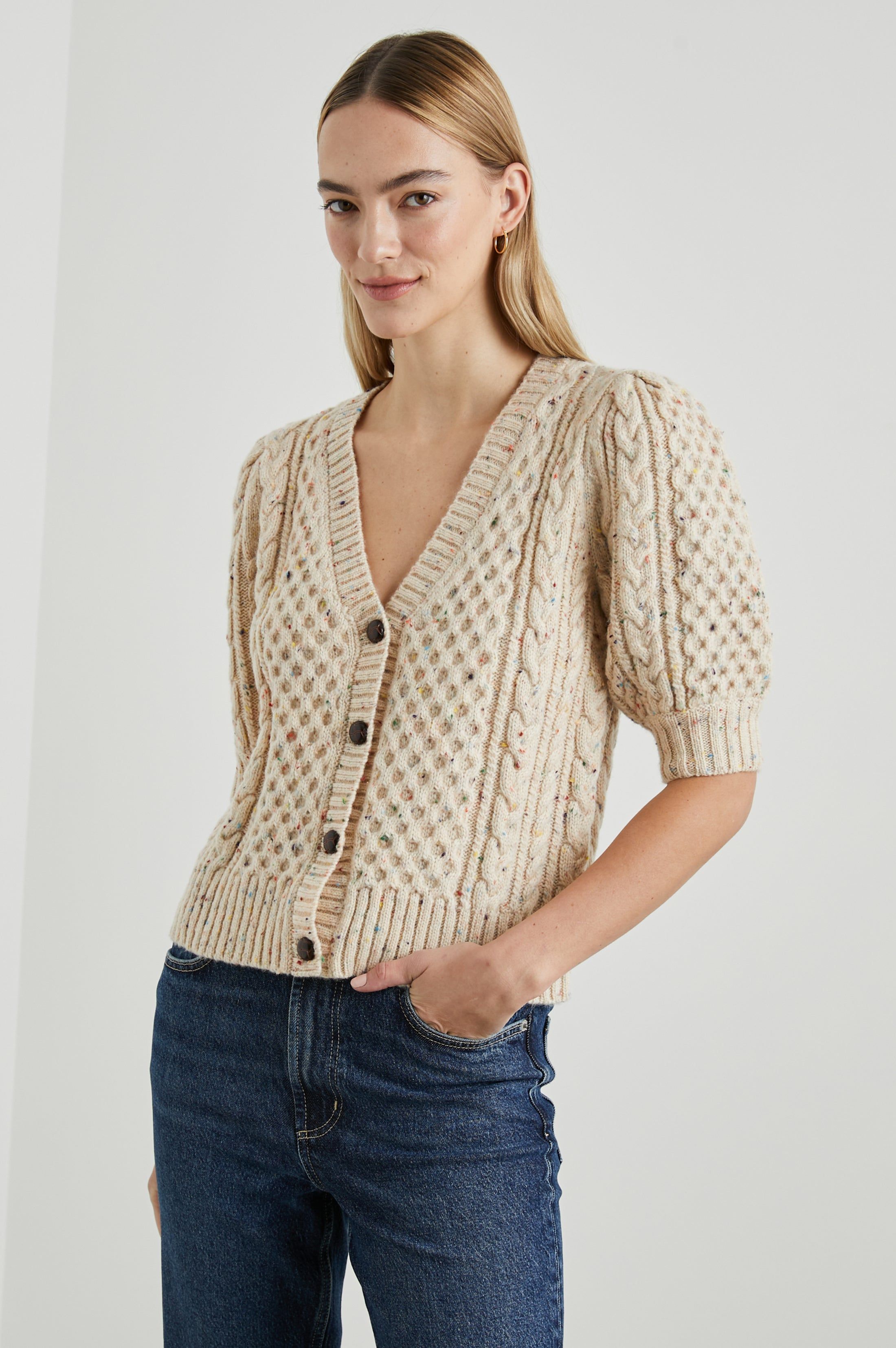 ISLA CARDIGAN - CREAM CONFETTI sold by Rails product image thumbnail 2