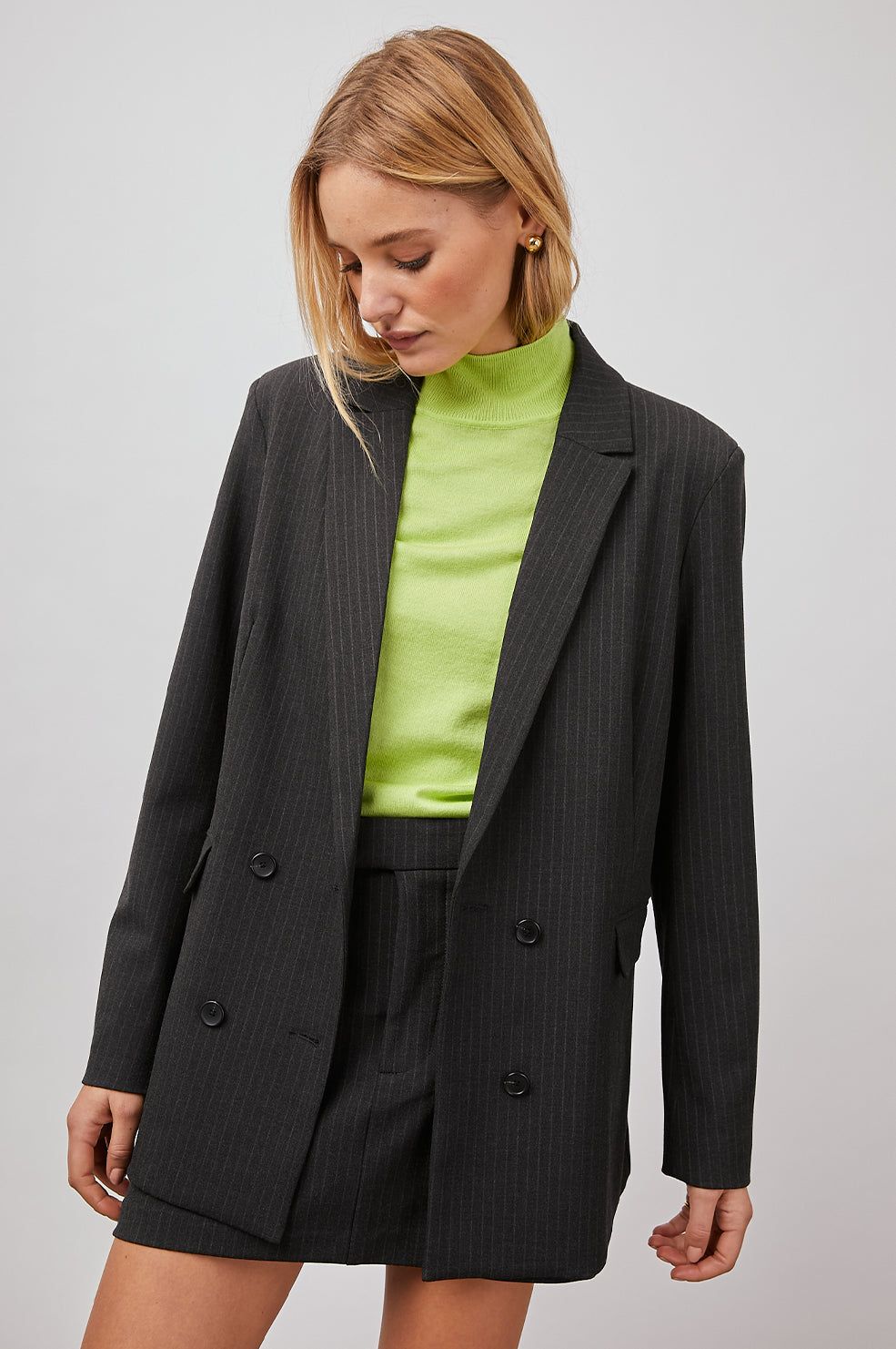 JAC BLAZER - CHARCOAL PINSTRIPE sold by Rails