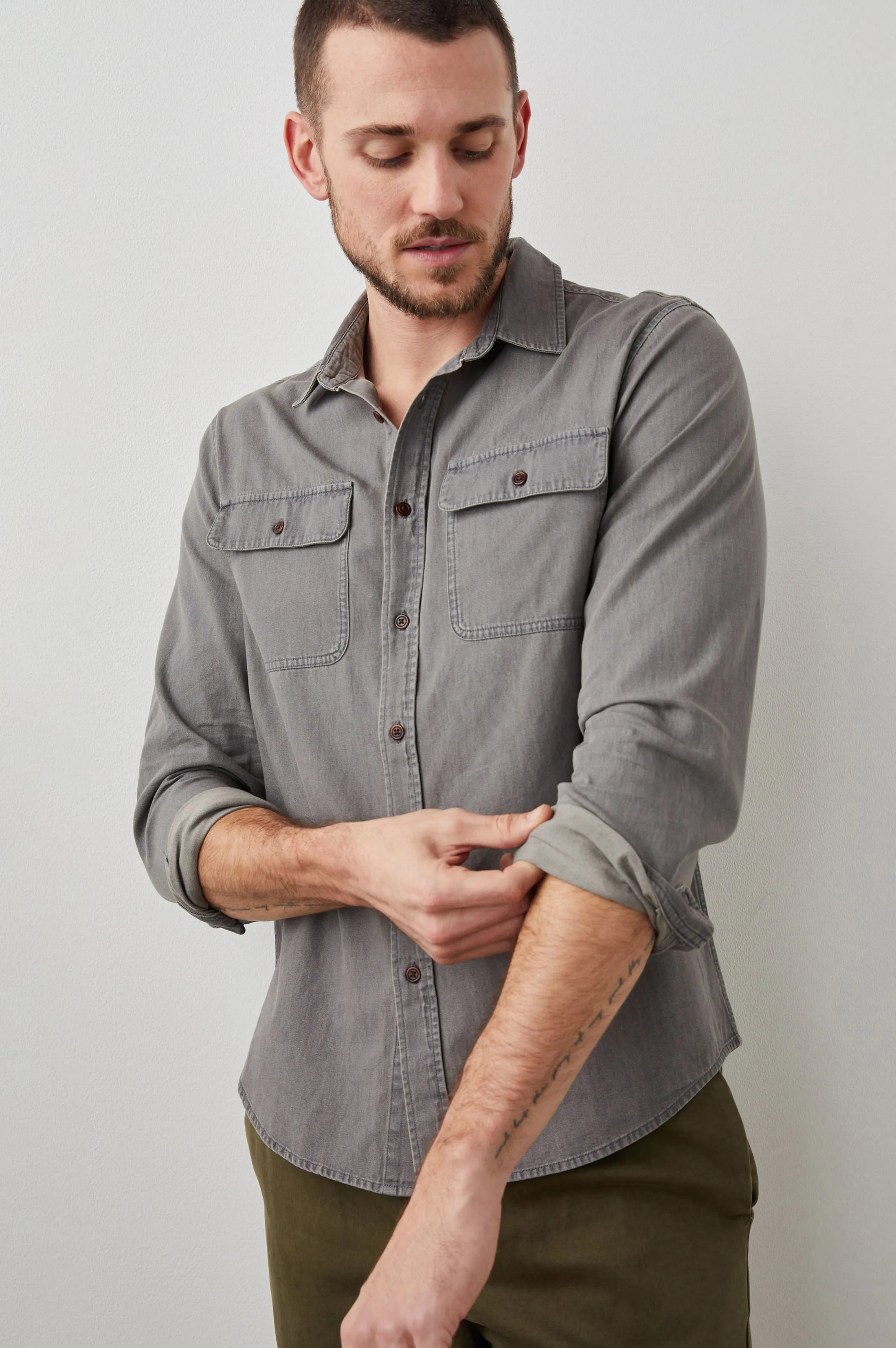 RHET SHIRT - WASHED BLACK CHAMBRAY sold by Rails product image thumbnail 3