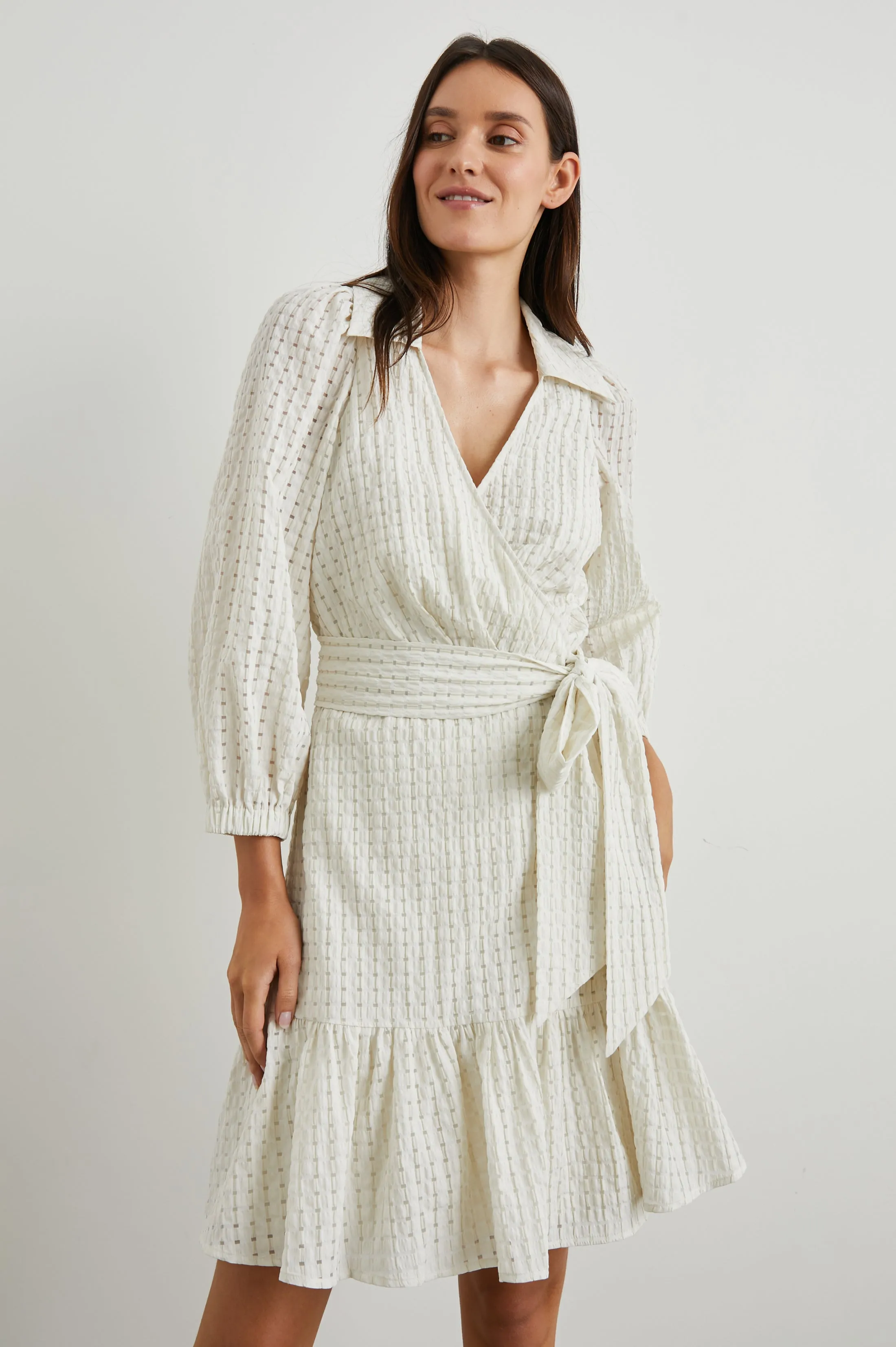 KIARA DRESS - IVORY SEERSUCKER sold by Rails product image thumbnail 3