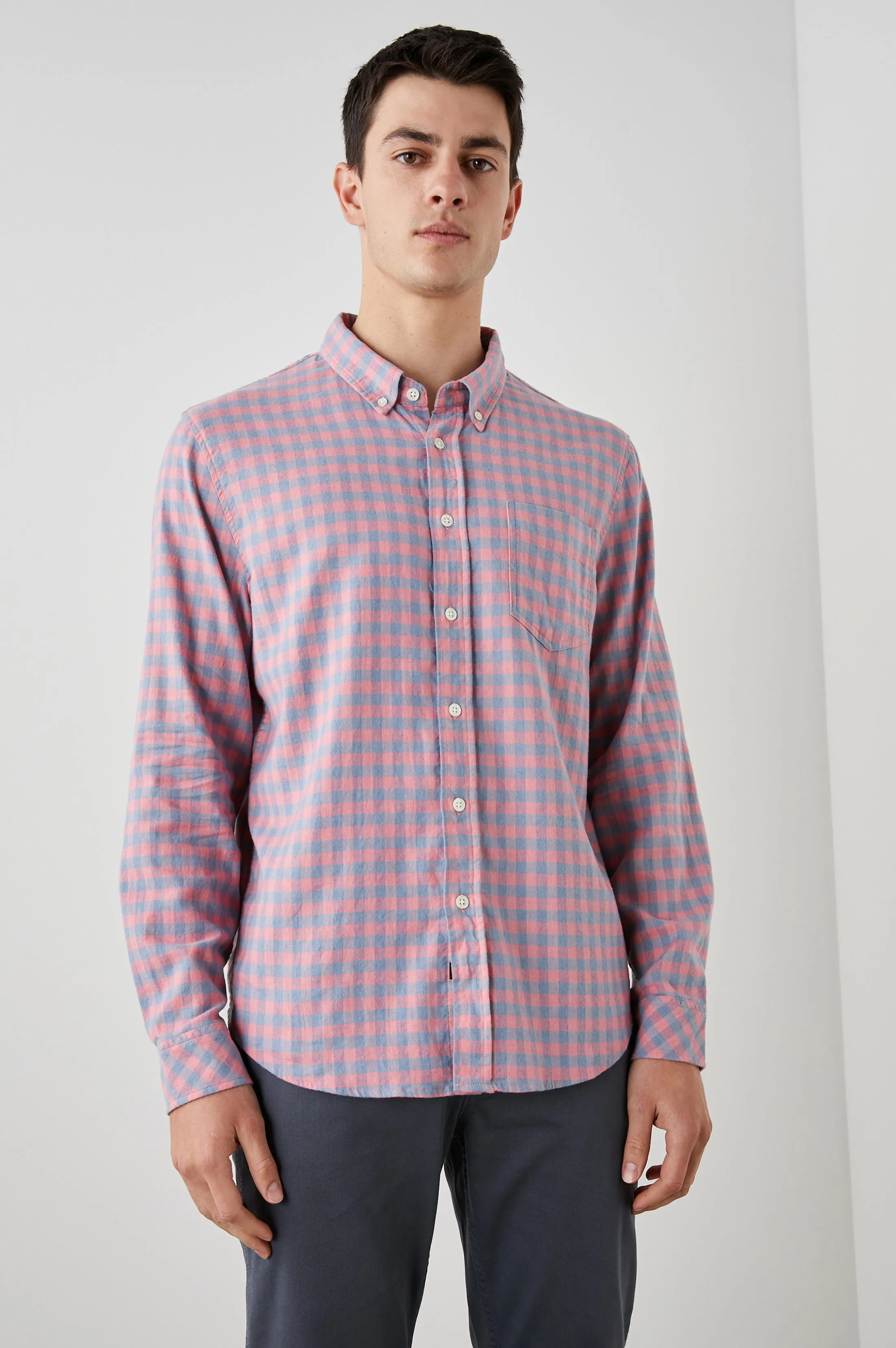 REID SHIRT - MELON DENIM MELANGE sold by Rails product image thumbnail 3