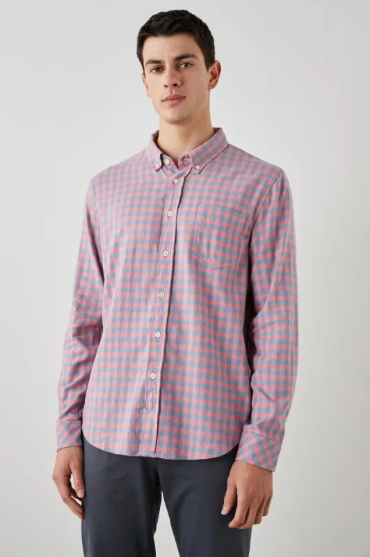 REID SHIRT - MELON DENIM MELANGE sold by Rails