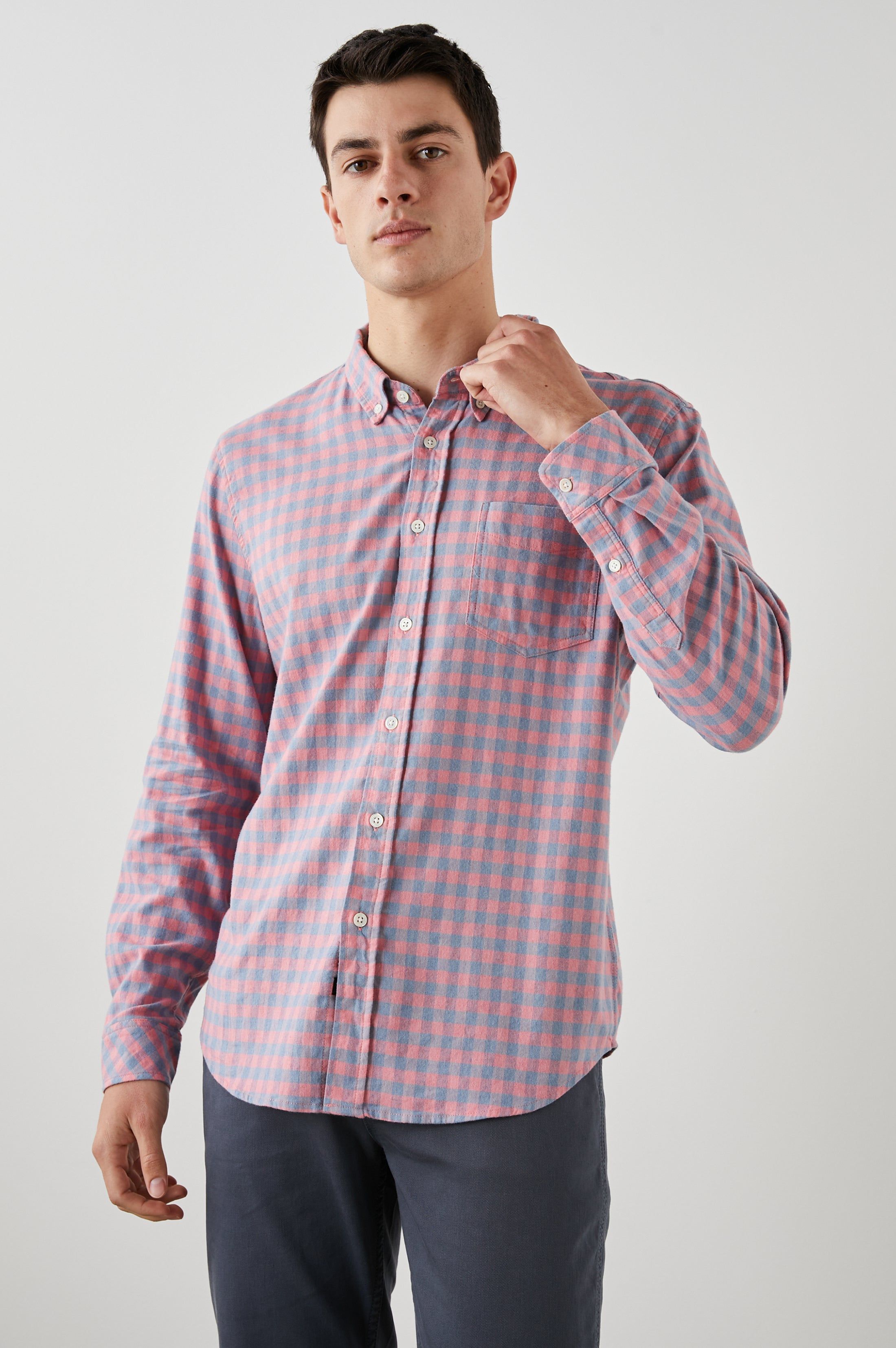 REID SHIRT - MELON DENIM MELANGE sold by Rails product image thumbnail 4