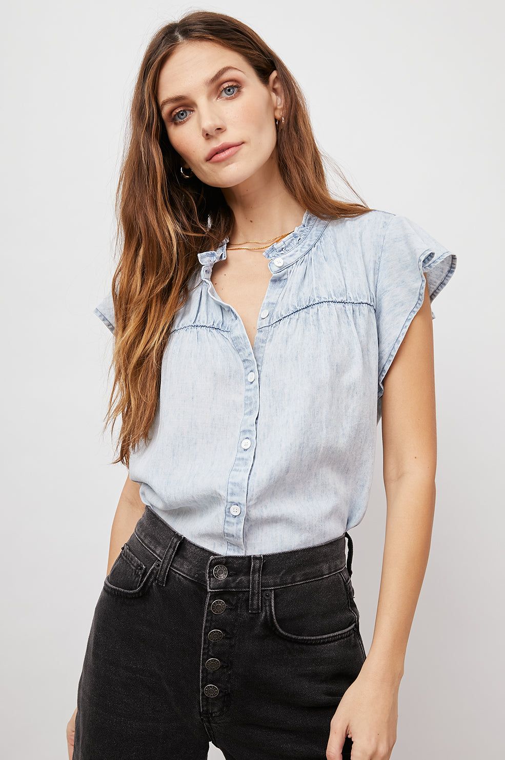 RUTHIE TOP - LIGHT ACID WASH sold by Rails product image thumbnail 4