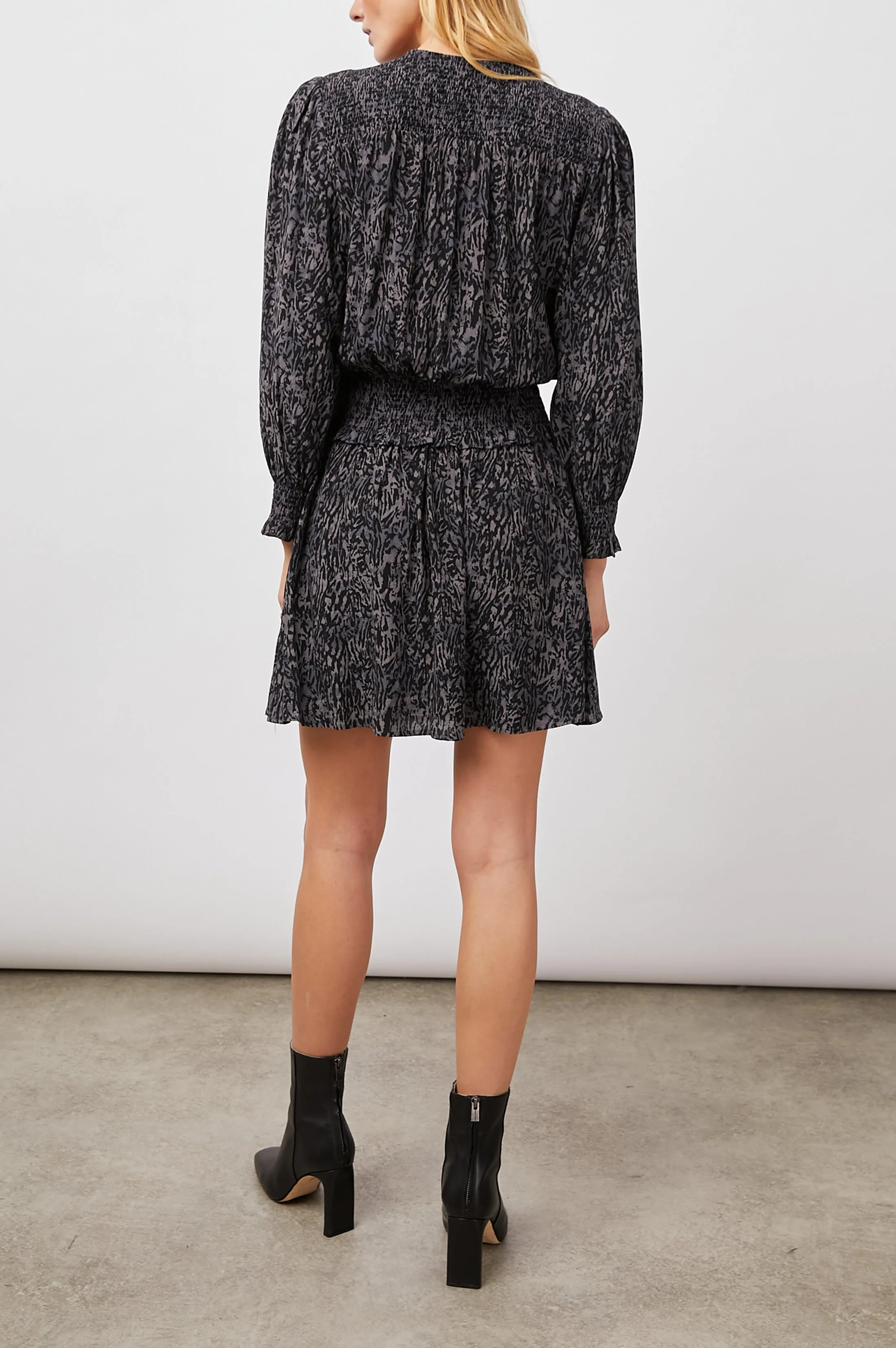 ZANA DRESS - CHARCOAL ABSTRACT ANIMAL sold by Rails product image thumbnail 4