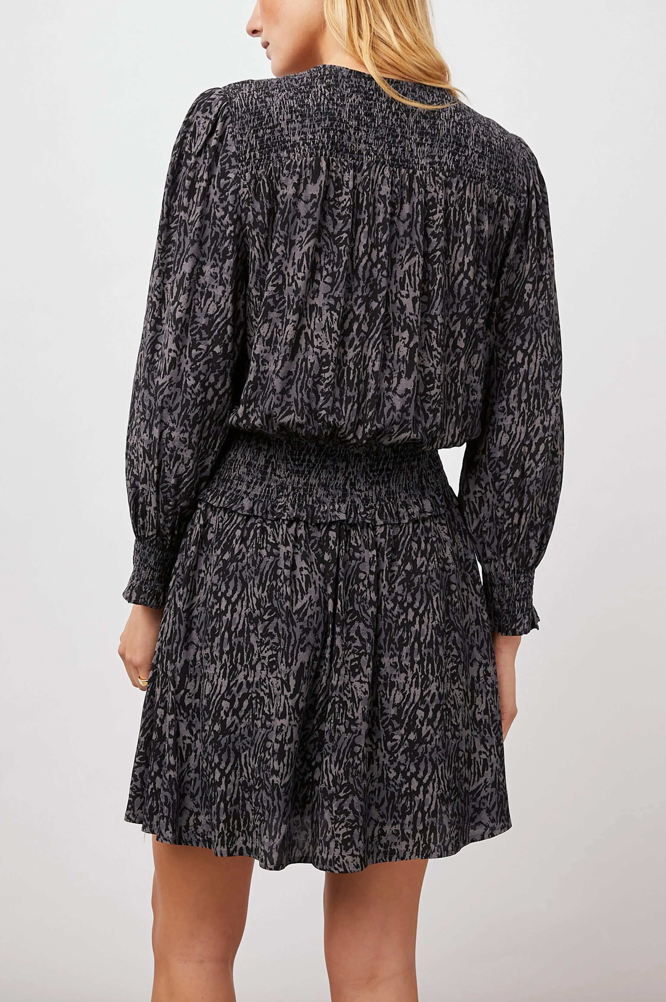 ZANA DRESS - CHARCOAL ABSTRACT ANIMAL sold by Rails product image thumbnail 3