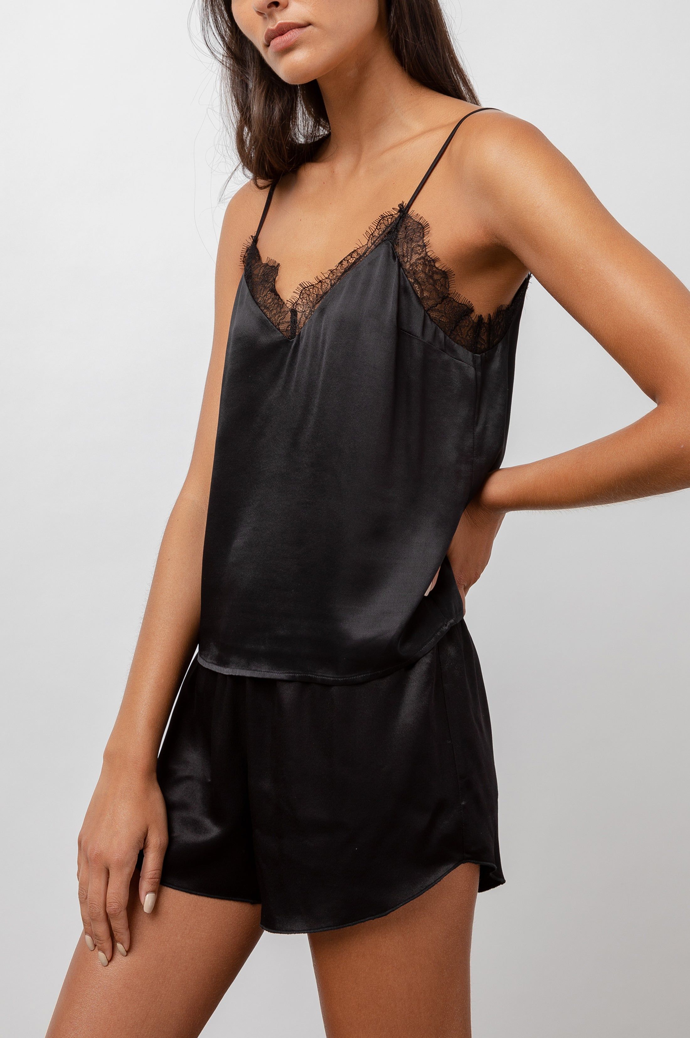 VITA PAJAMA SET - SATIN ONYX sold by Rails product image thumbnail 3