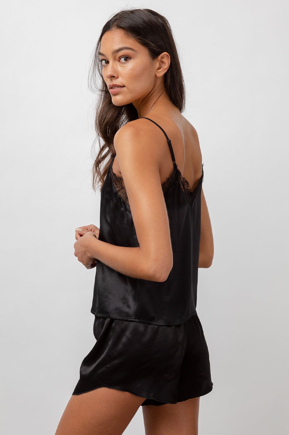 VITA PAJAMA SET - SATIN ONYX sold by Rails product image thumbnail 5