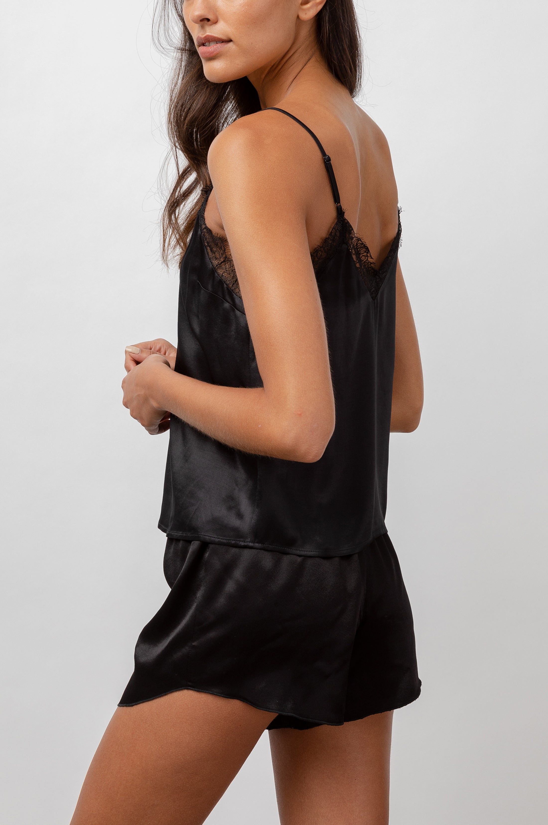 VITA PAJAMA SET - SATIN ONYX sold by Rails product image thumbnail 4