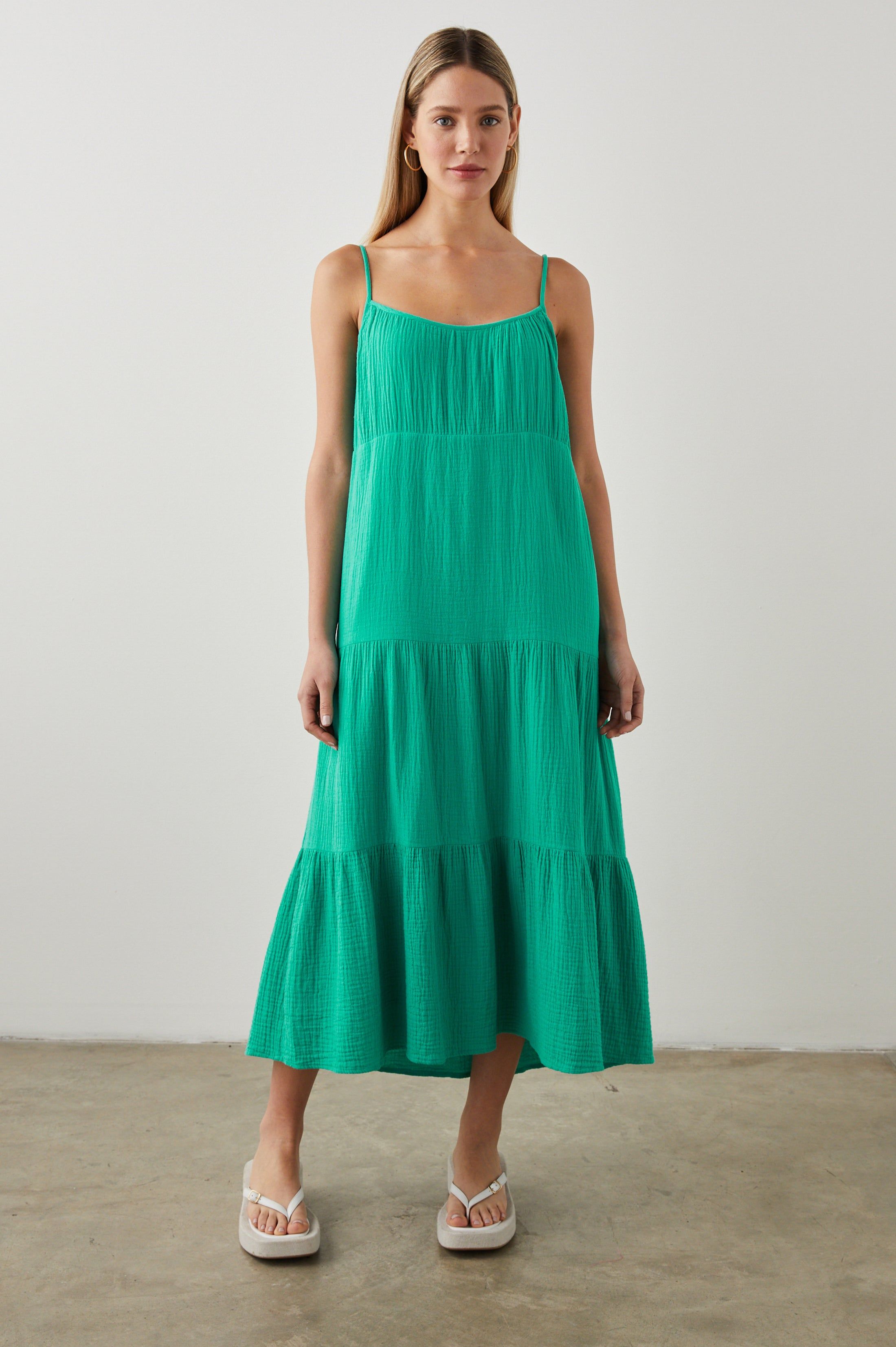 BLAKELY DRESS - EMERALD sold by Rails