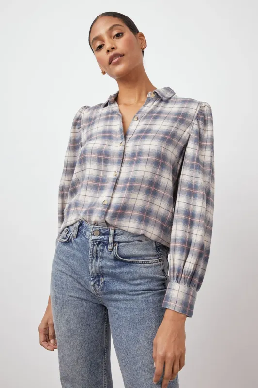 ANGELICA SHIRT - NATURAL MARINE PINK sold by Rails