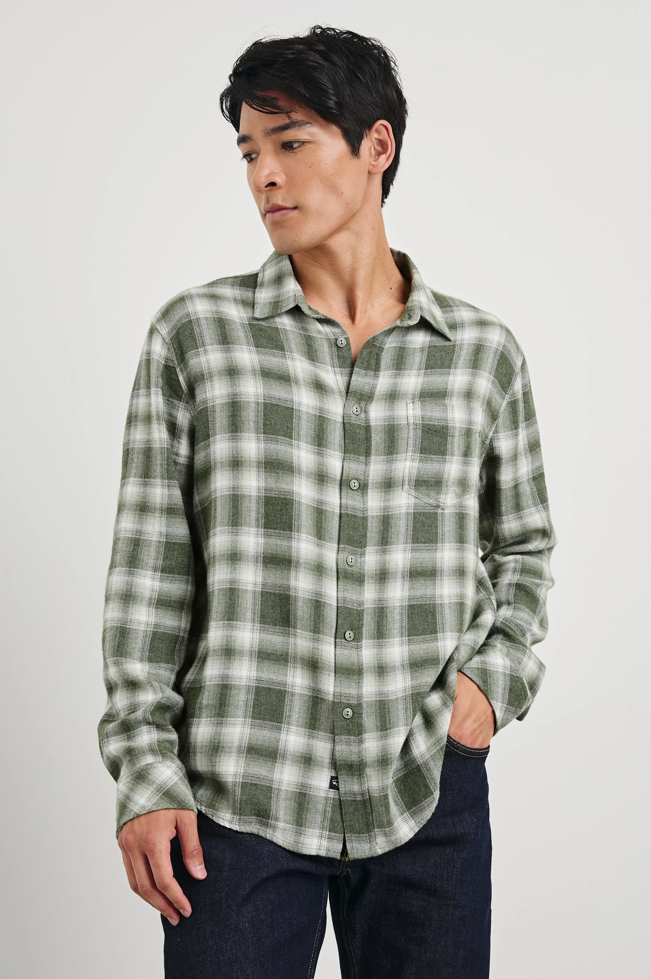 LENNOX SHIRT - DEEP MEADOW WHITE sold by Rails product image thumbnail 4