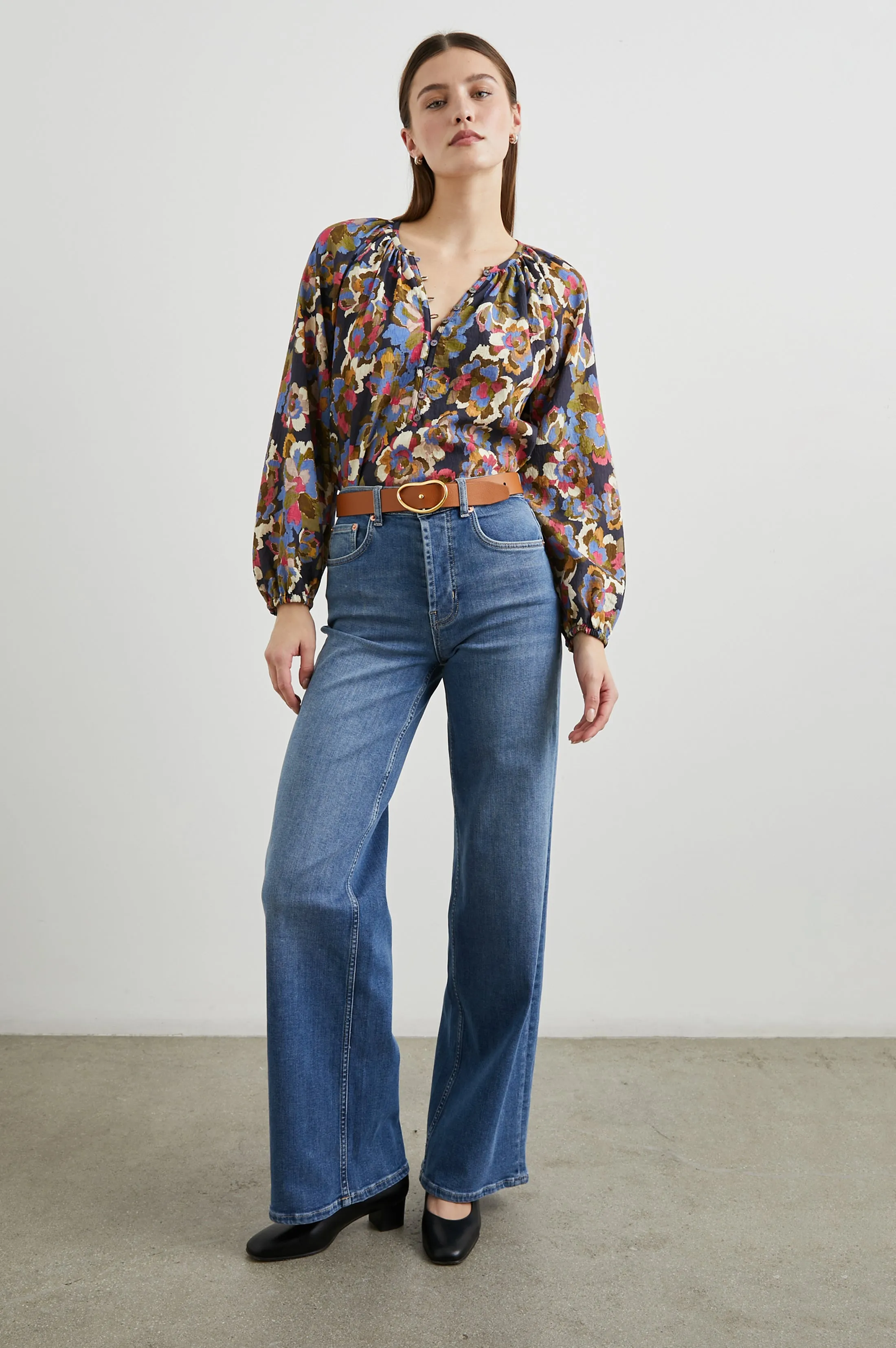 INDI TOP - NAVY WILDFLOWER sold by Rails product image thumbnail 3