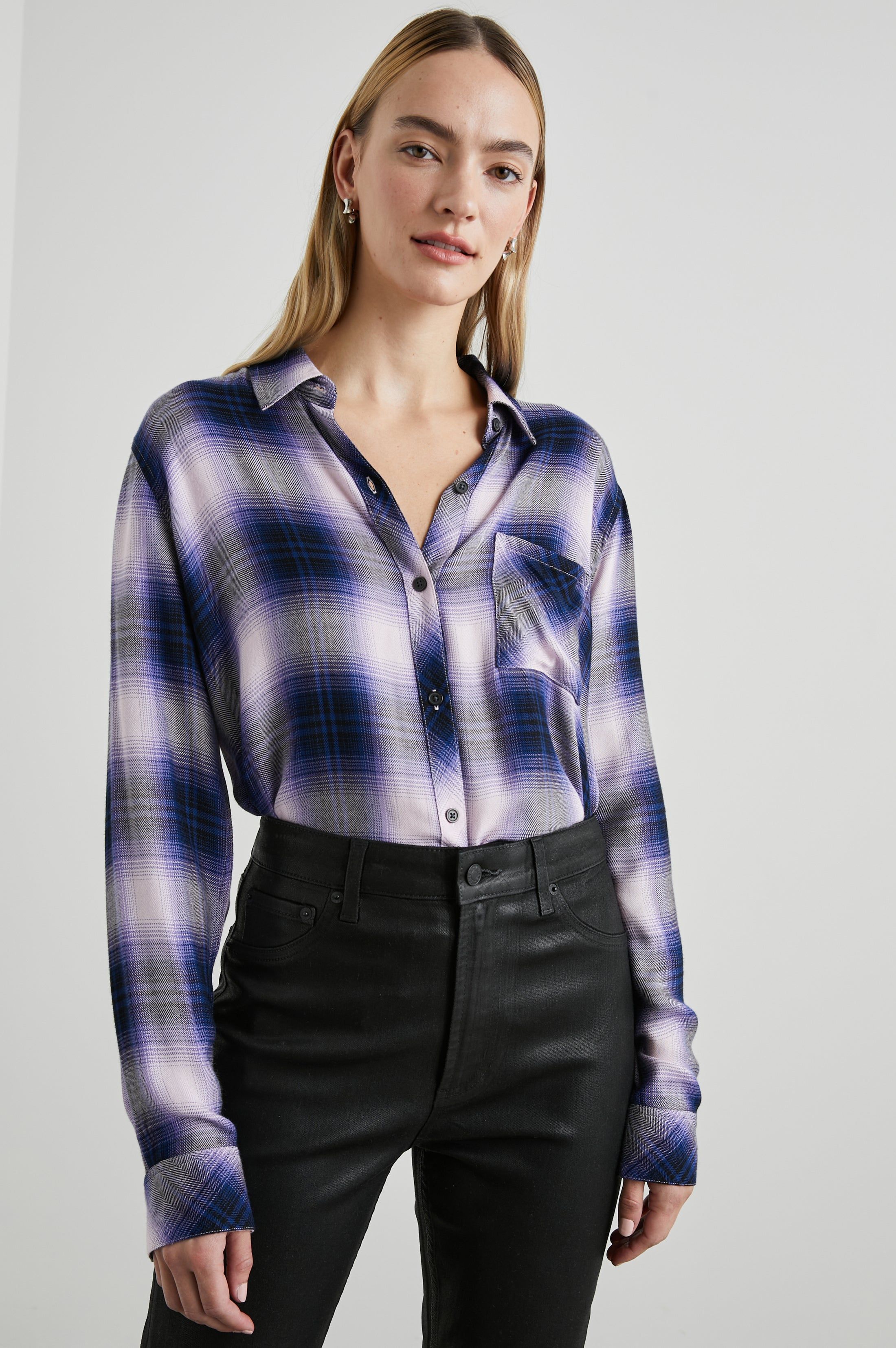 HUNTER SHIRT - ORCHID NAVY sold by Rails