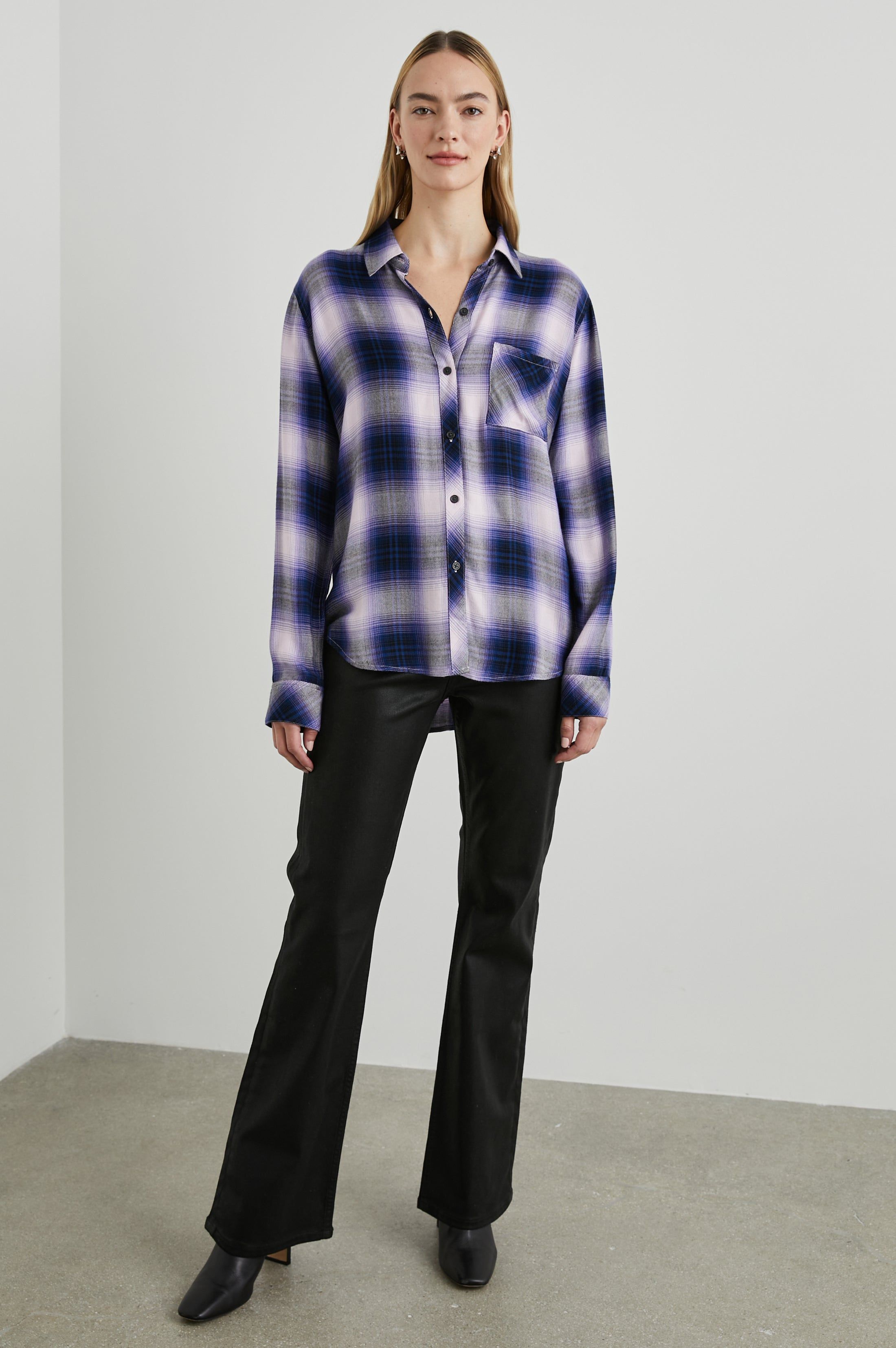 HUNTER SHIRT - ORCHID NAVY sold by Rails product image thumbnail 3