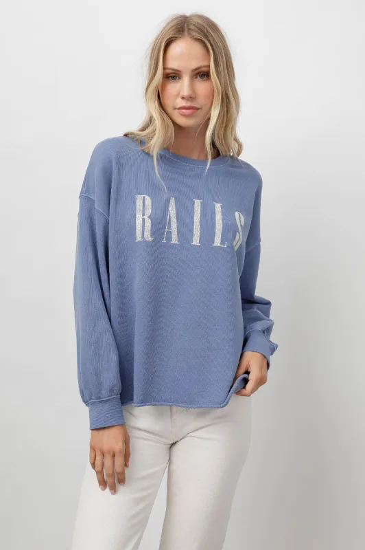 RAILS SIGNATURE SWEATSHIRT - WASHED INDIGO RAILS sold by Rails