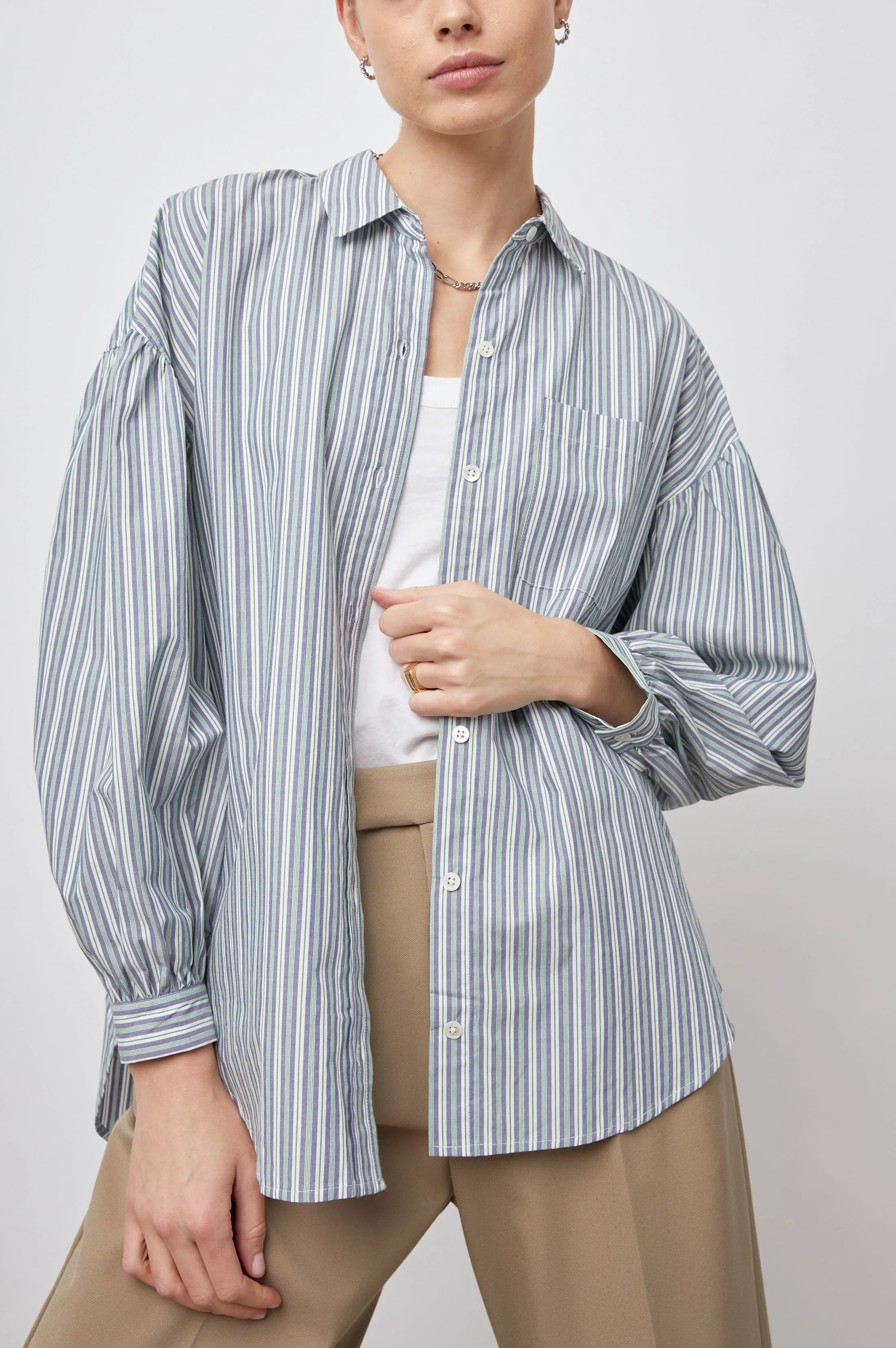 JANAE SHIRT - BANK STRIPE sold by Rails product image thumbnail 3