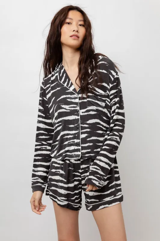 EVA PAJAMA SET - BLACK WATERCOLOR TIGER sold by Rails