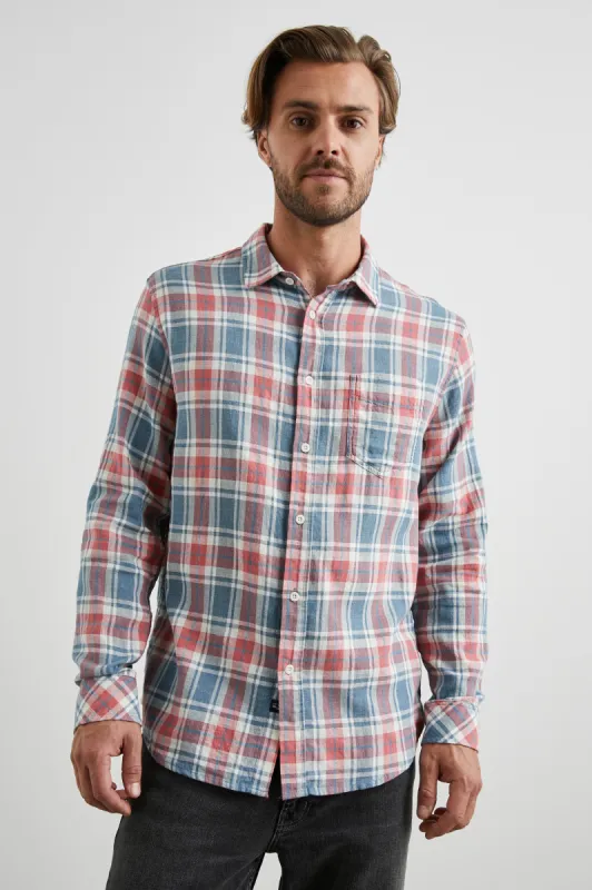 WYATT SHIRT - INDIGO MELANGE ROSE sold by Rails