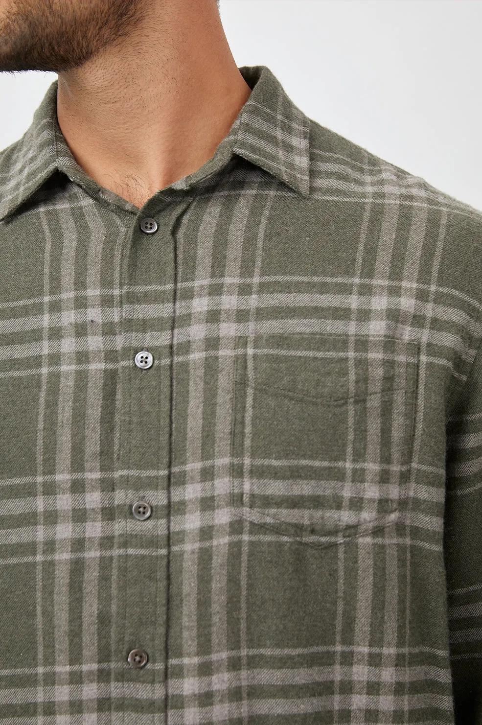 LENNOX SHIRT - CONCRETE MOSS MELANGE sold by Rails
