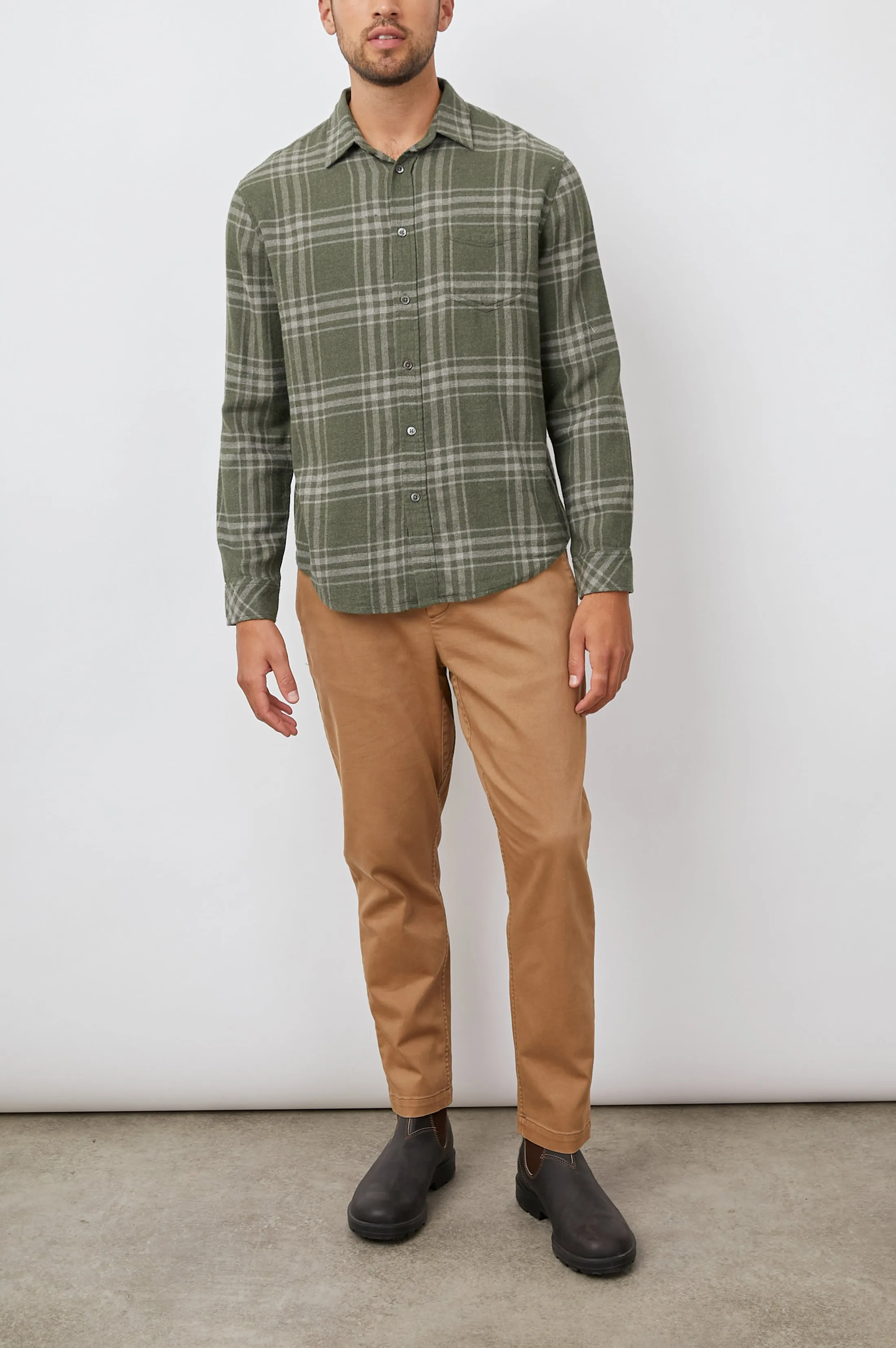 LENNOX SHIRT - CONCRETE MOSS MELANGE sold by Rails product image thumbnail 4