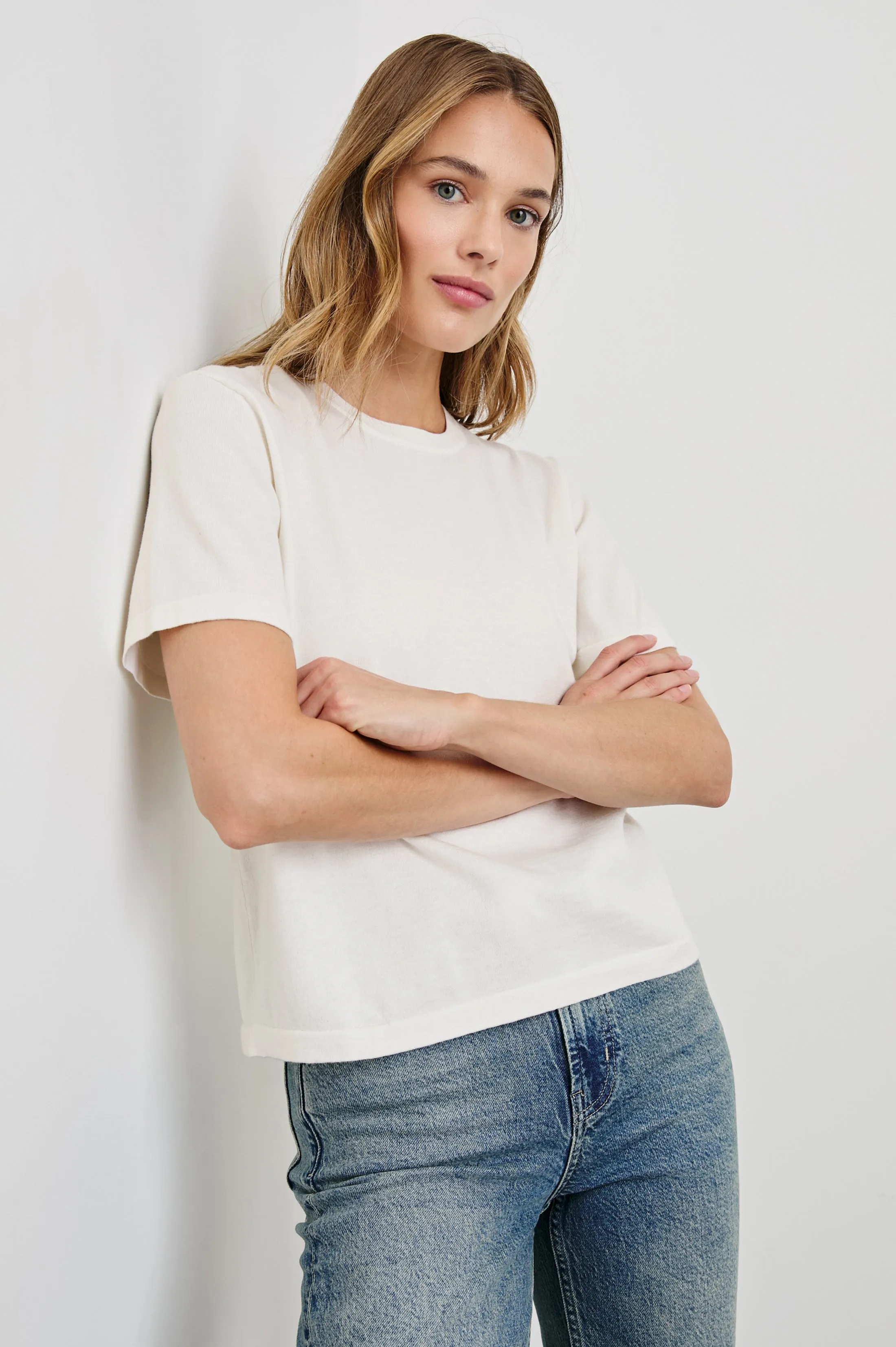 COTTON CASHMERE T-SHIRT - WHITE sold by Rails product image thumbnail 4