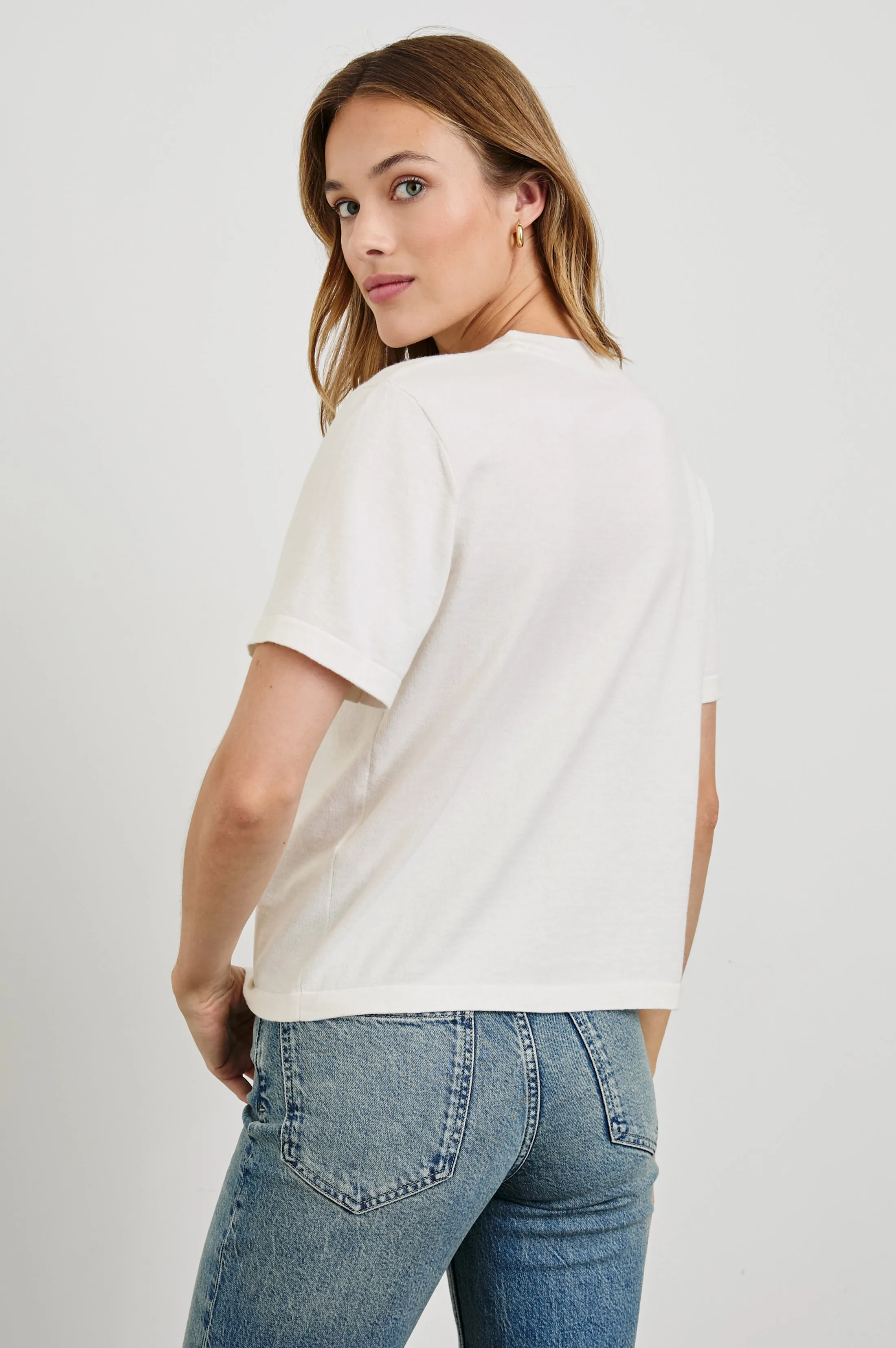 COTTON CASHMERE T-SHIRT - WHITE sold by Rails product image thumbnail 5