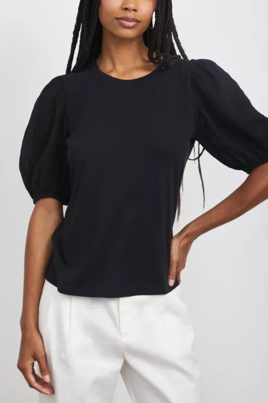 LIZA TOP - BLACK PINTUCK sold by Rails