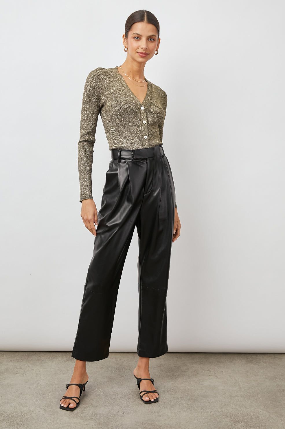 BEAU CARDIGAN - GOLD LUREX sold by Rails product image thumbnail 3