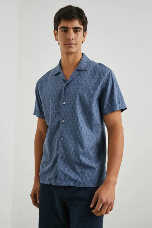 ATLAS SHIRT - DECO WAVE NAVY made by Rails