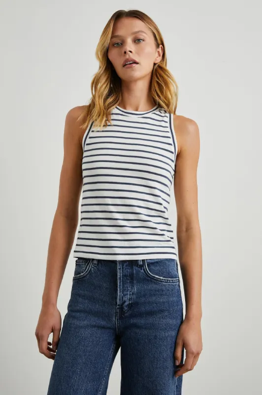 THE RACER TANK - SAILOR STRIPE NAVY sold by Rails