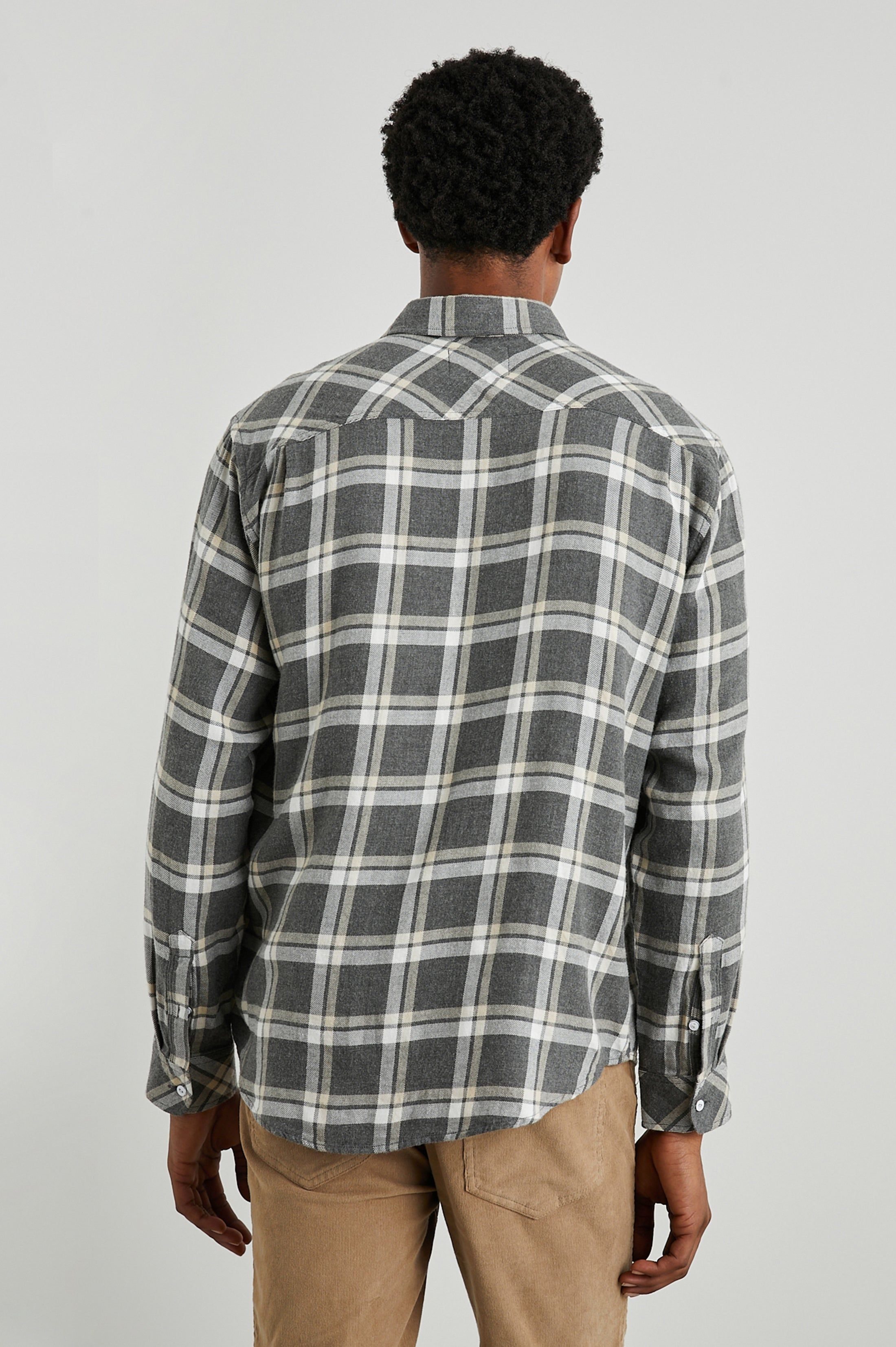 LENNOX SHIRT - CHARCOAL GHURKA MELANGE sold by Rails product image thumbnail 5