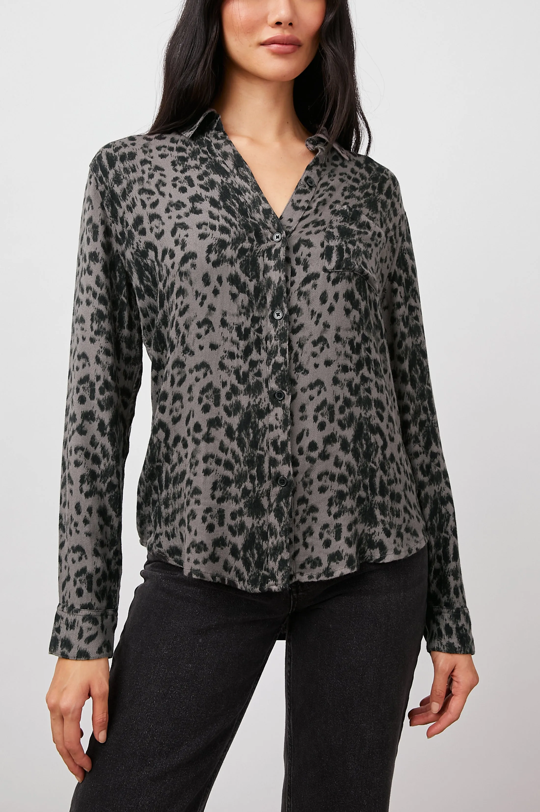 HUNTER SHIRT - UMBER LEOPARD SPOTS sold by Rails