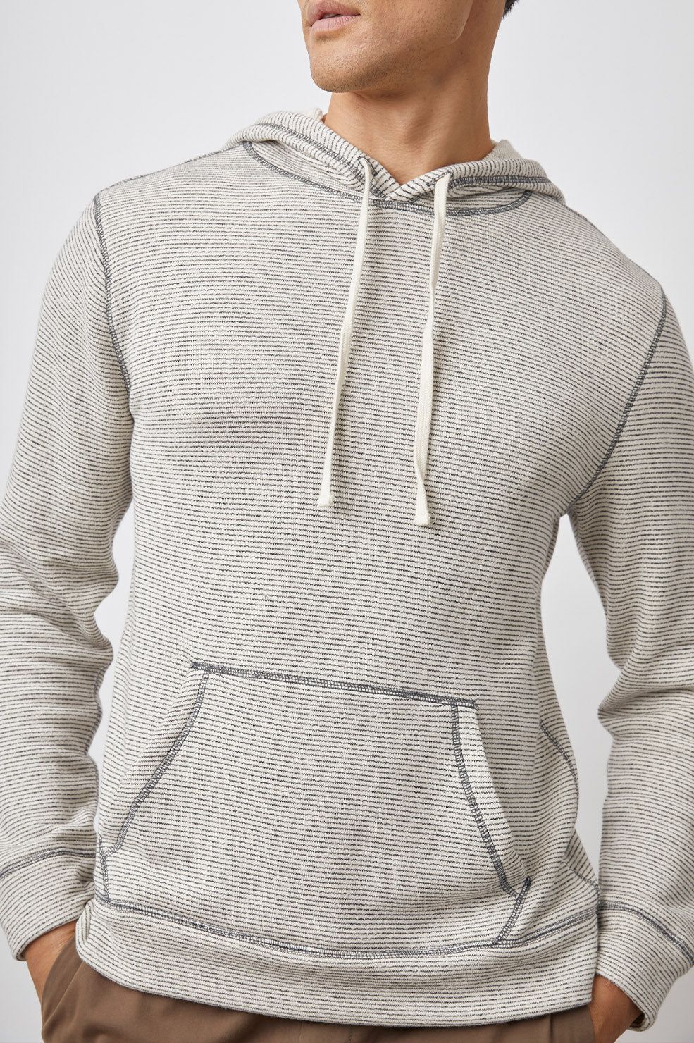 SMITH HOODIE - CREAM NAVY STRIPE sold by Rails product image thumbnail 3