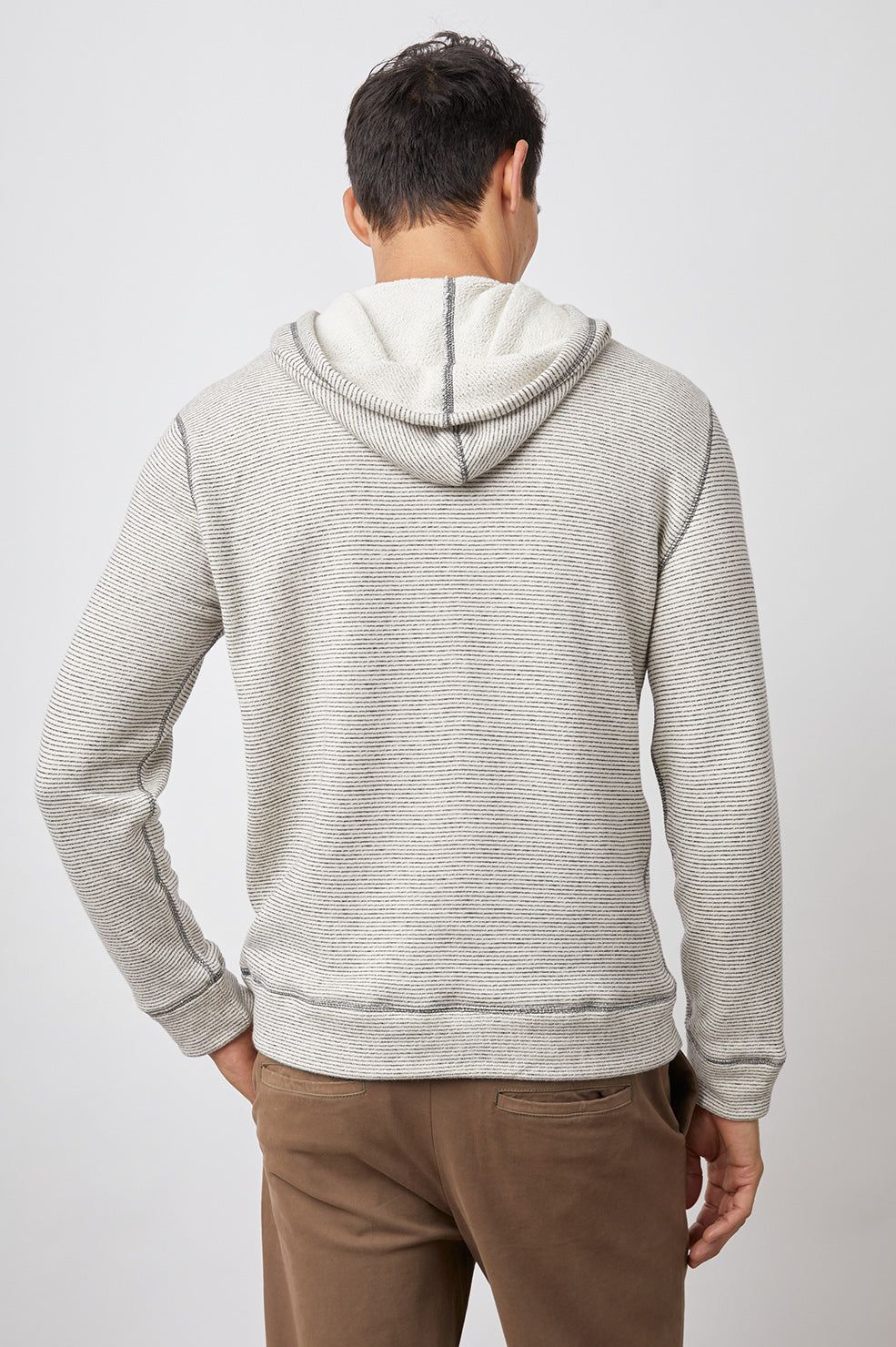 SMITH HOODIE - CREAM NAVY STRIPE sold by Rails product image thumbnail 4