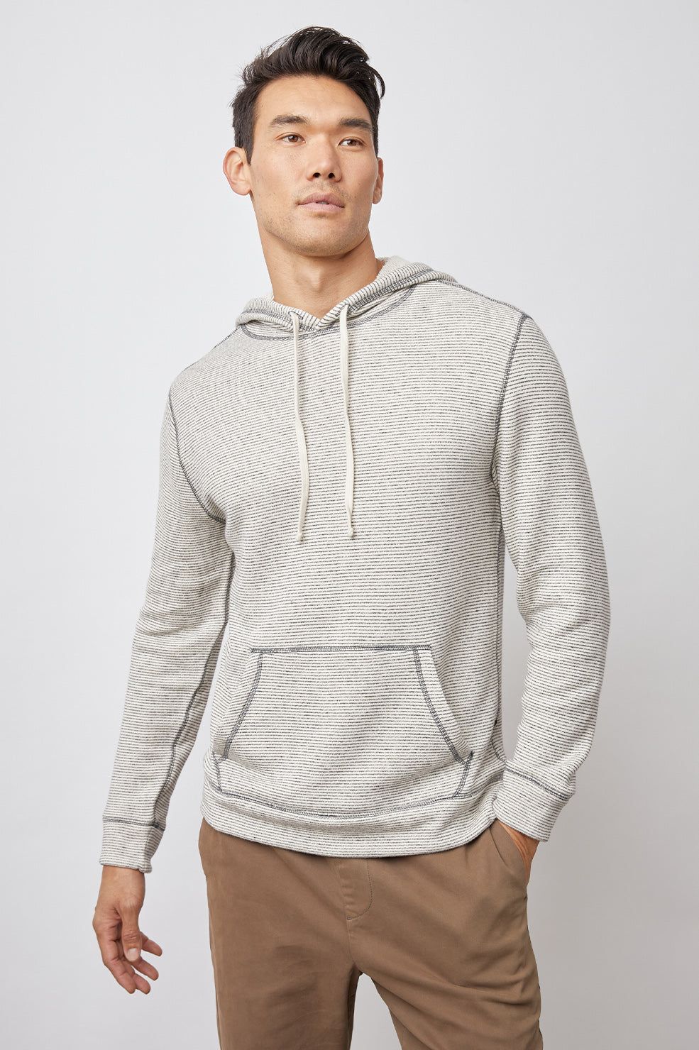 SMITH HOODIE - CREAM NAVY STRIPE sold by Rails